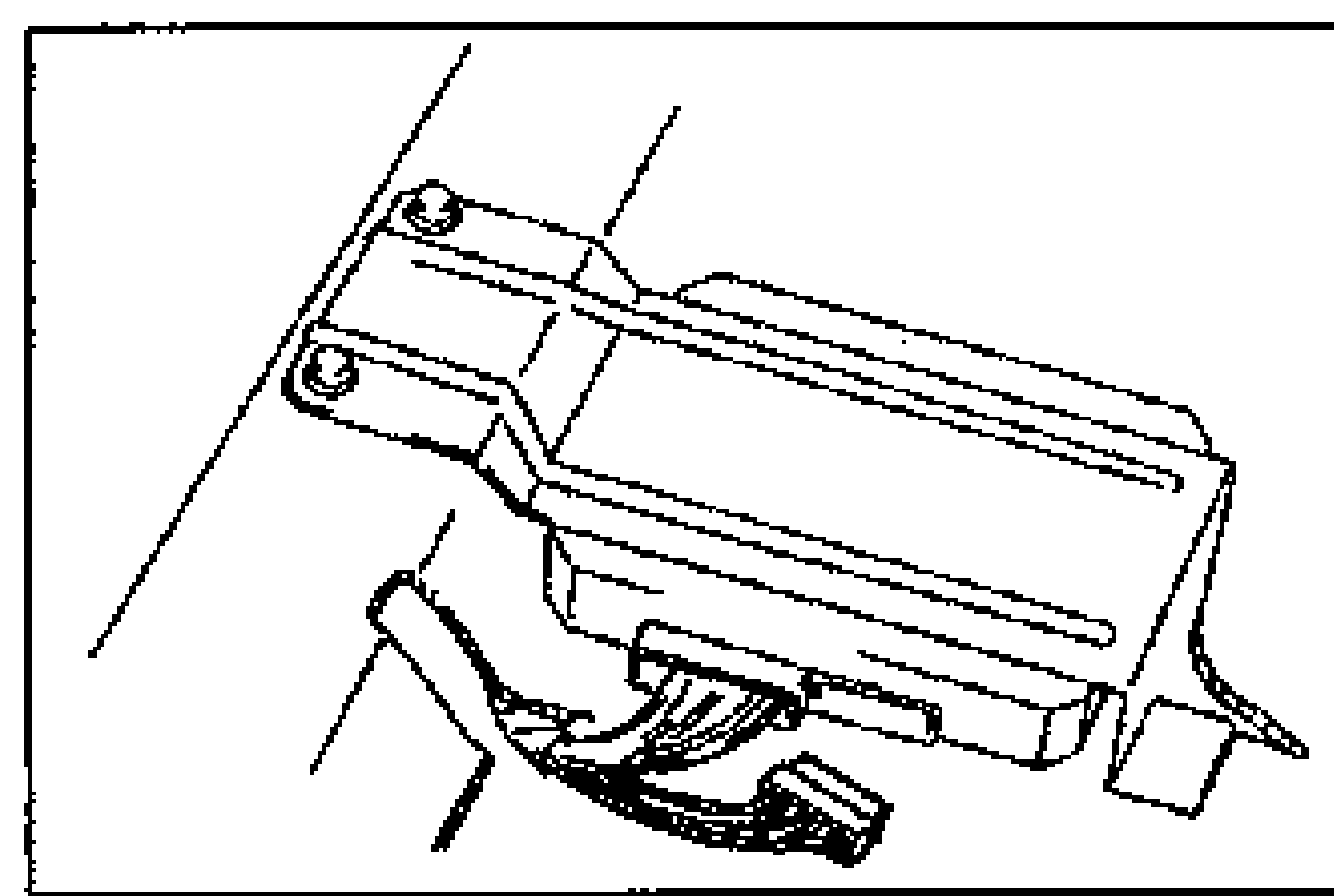Illustration of the ABS control module mounting bracket and wiring harness/connector in the vehicle, used when checking the motor harness at the ABS control module.