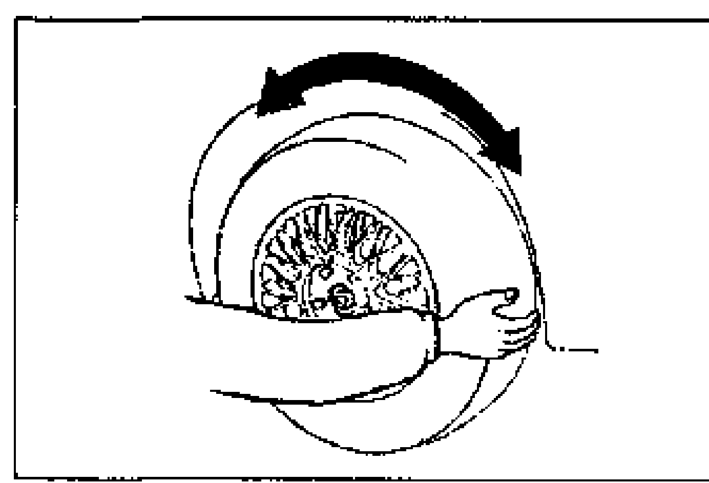 Illustration of a hand rotating a road wheel by hand, with a curved arrow indicating rotation direction.