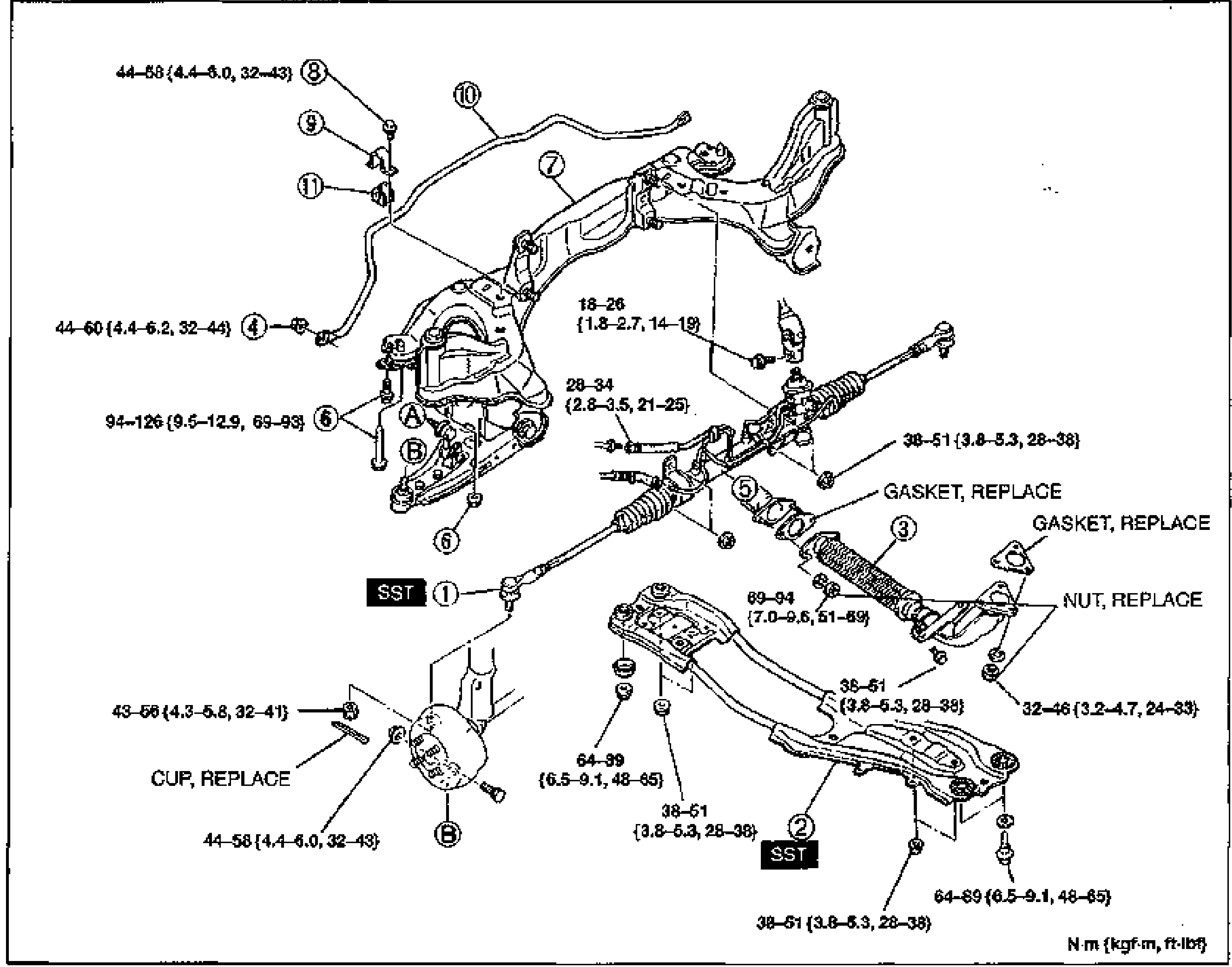 FRONT SUSPENSION (STRUT) — FRONT STABILIZER (B6 DOHC) Removal / Inspection / Installation