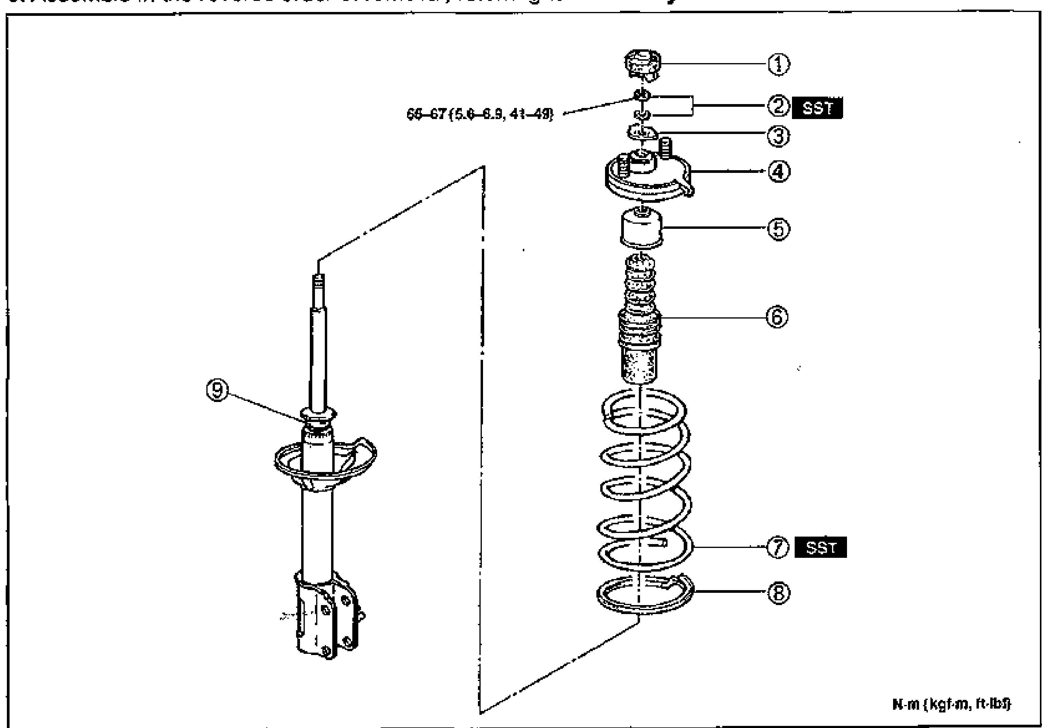 REAR SUSPENSION (STRUT) — Disassembly / Inspection / Assembly