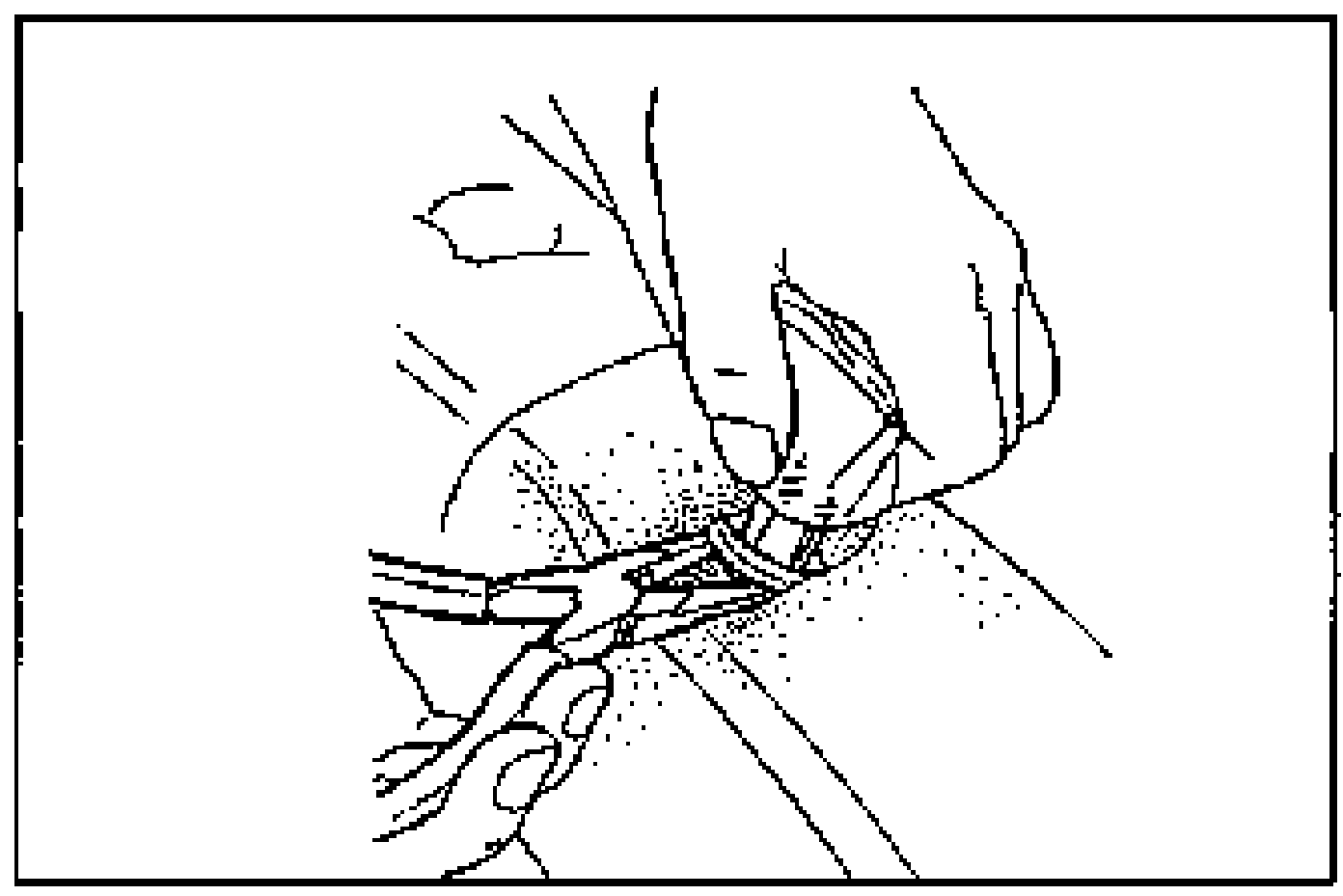 Hands using pliers to remove the pole guide from the seat back assembly as referenced in the procedure.