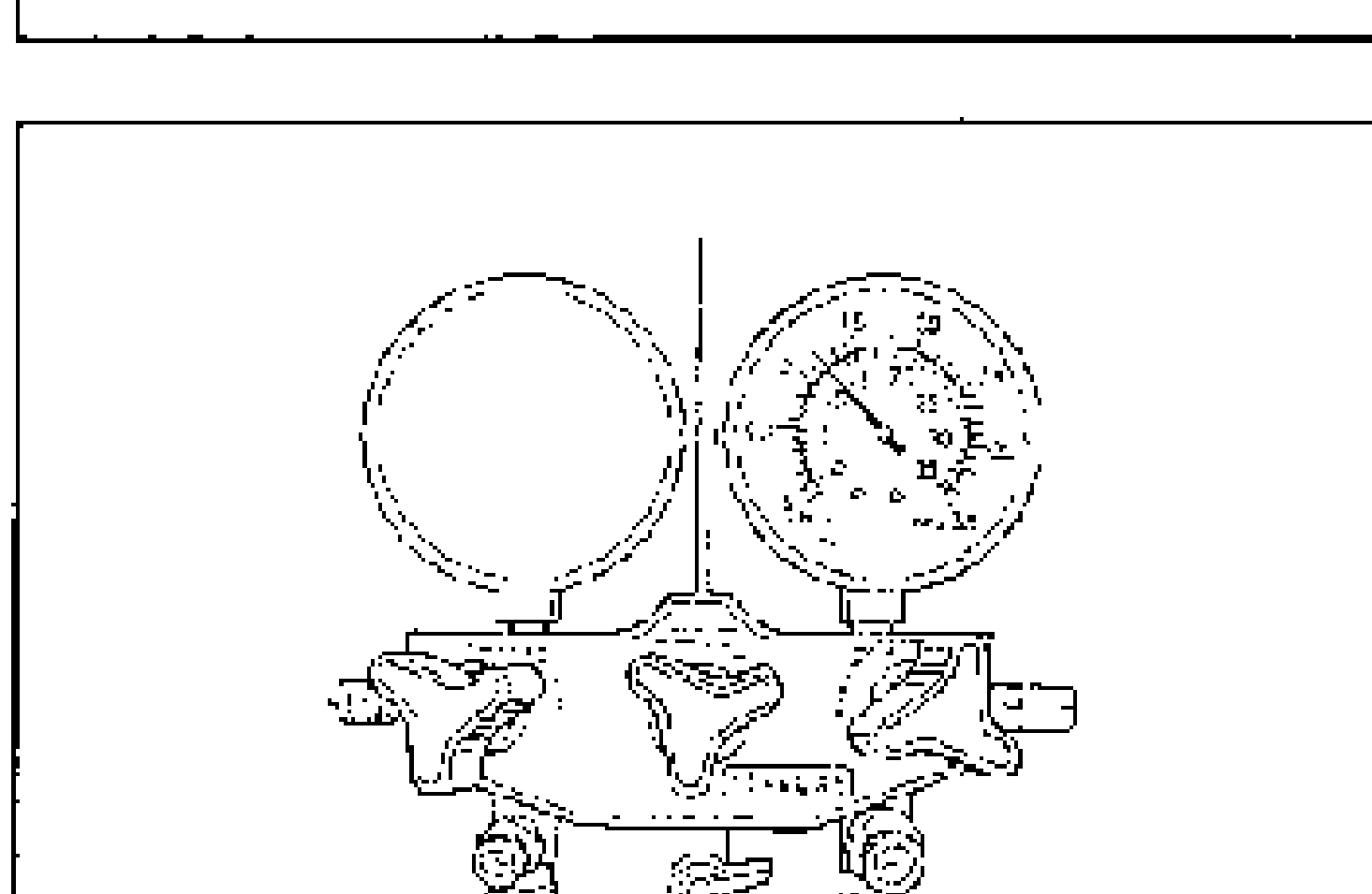 Manifold gauge set connected to the A/C charging valves, showing the two round gauge dials and the manifold body with hand valves and hoses.