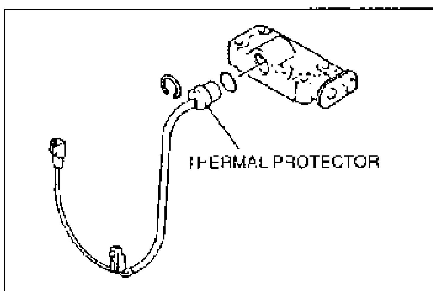 Thermal protector with lead wire harness and snap ring shown for reassembly. Callout labels THERMAL PROTECTOR.