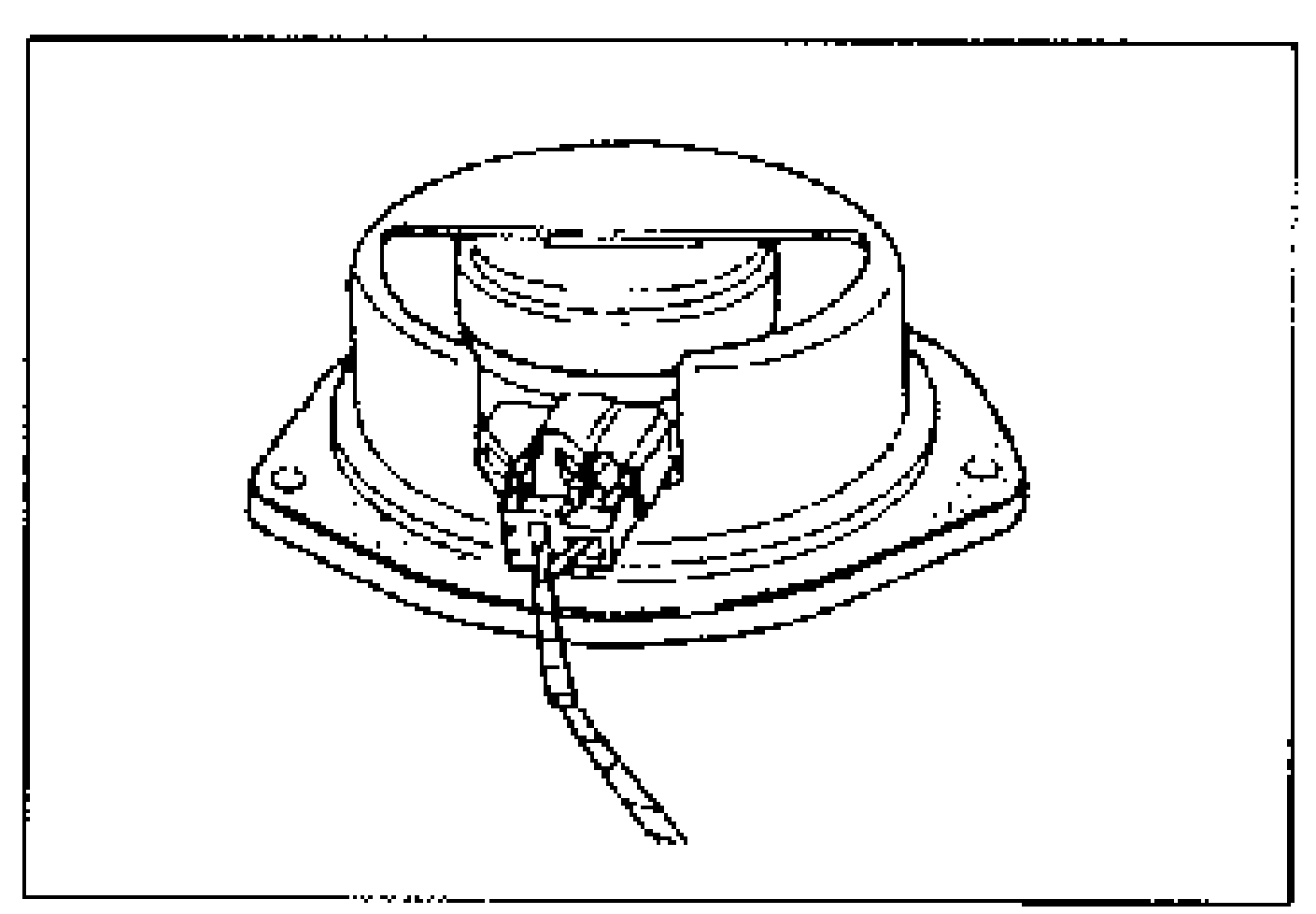 Photo of the rear speaker removed, showing the rear speaker connector at the base.